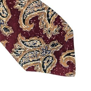 Vintage Tommy Hilfiger Silk Tie Paisley 90s Y2K Preppy Retro Ornate Crest Label